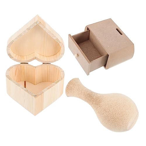 Anneome 3St schmuckschatulle aus holz Schmuckkästchen für Damen Aufbewahrungsbehälter für Schmuck antikes Dekor holzspielzeug holzspielsachen Vase DIY-Boxen schmuckschatullen selber machen von Anneome