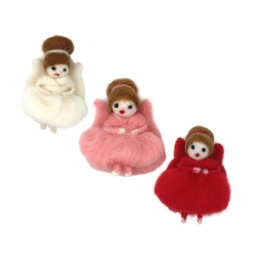 Anneome 3Stücke Wollfilz Engelspuppe Teilig Handgefertigte Süße Tanzfigur Schlüsselanhänger DIY Nadel Filzen Ornament Bezauberndes für Sammler und Anneome 3Stücke Wollfilz Engelspuppe Teilig Handgefertigte Süße Tanzfigur Schlüsselanhänger DIY Nadel Filzen Ornament Bezauberndes für Sammler und von Anneome