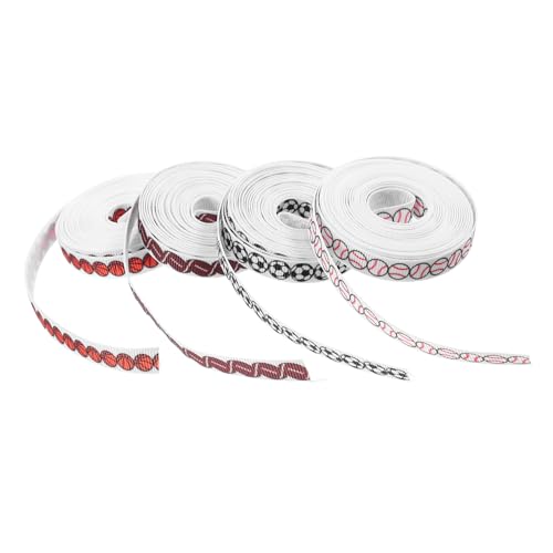 Anneome 4 Rollen Basketball Fußballband Basketballband Baseballband Bänder Zum Basteln Fußballfleckenband Fußballband Baseball Haargummis Softballband Zum Basteln von Anneome