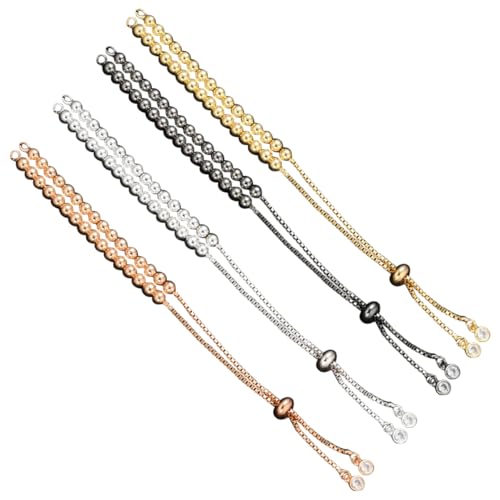 Anneome 4 Stück Halbfertiges Armband Diy Armband Bolo Kugelkette Armband-kettenverlängerungen Verstellbare Armbänder Für Damen Perlenarmbänder Armband Mit Schieberkette Handkette von Anneome