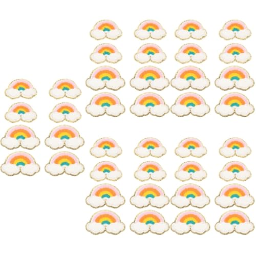 Anneome 40 Stk Regenbogenfleck Kleidung Glitzerornamente Kleiderapplikation Paillettenbesatz Regenbogen-nähflicken Kleiderflicken Selber Machen Nähzubehör Nähpflaster Glitzerdekor Chenille von Anneome