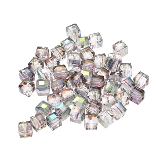 Anneome 50 Stück quadratische Perlen bunte Halskette Strass-Armband Farbperlen Halskette mit Strasssteinen bunter Schmuck kristallperlen jewelry set schmuckwerkzeug Schmuckzubehör Perlen von Anneome