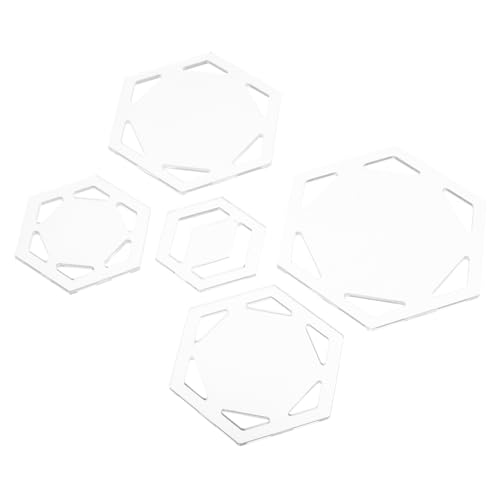 Anneome 5Stücke Teiliges Hexagon Patchwork Lineal Transparente Acrylvorlagen für Quilten und DIY Projekte Langlebig und Leicht zu Reinigen für Einzigartige Quiltdesigns Anneome 5Stücke Teiliges Hexagon Patchwork Lineal Transparente Acrylvorlagen für Quilten und DIY Projekte Langlebig und Leicht zu Reinigen für Einzigartige Quiltdesigns von Anneome