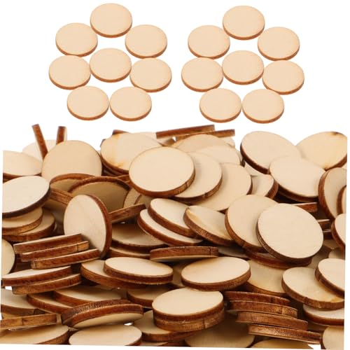 Anneome 600 Stk Diy Handgemachte Holzstücke Diy Zubehör Leere Etiketten Mini Quadratische Etiketten Runde Etiketten Unvollendeter Runder Scheibenkreis Holzhandwerk Selber Machen Khaki von Anneome