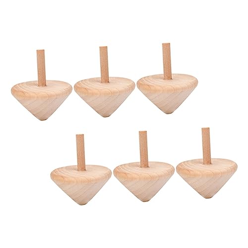 Anneome 6Pcs Kreiselspielzeug aus Holz für kinderspielzeug altmodisches altes Schulspielzeug rotierendes Kreiselspielzeug zum Selbermachen für von Anneome