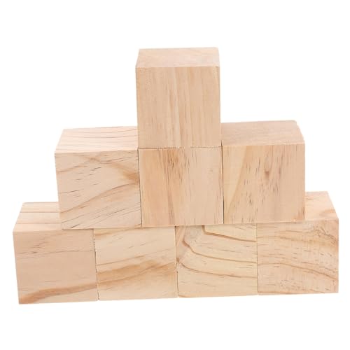 Anneome 8 Stück Holzblöcke Zum Basteln, 5 Cm, Unvollendete Quadratische Holzblöcke, Holzpuzzle-würfel, Zum Selbermachen, Basteln Zum Schnitzen Von Briefmarken-projekten von Anneome