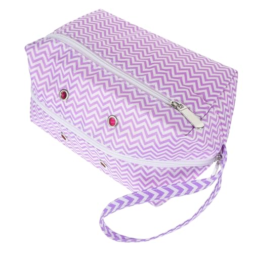 Anneome Häkeltasche für Stricknadeln und Nähzubehör Tragbare Aufbewahrungstasche für Wolle mit Reißverschluss für Strick und Häkelprojekte Lila Gestreift Klein Anneome Häkeltasche für Stricknadeln und Nähzubehör Tragbare Aufbewahrungstasche für Wolle mit Reißverschluss für Strick und Häkelprojekte Lila Gestreift Klein von Anneome