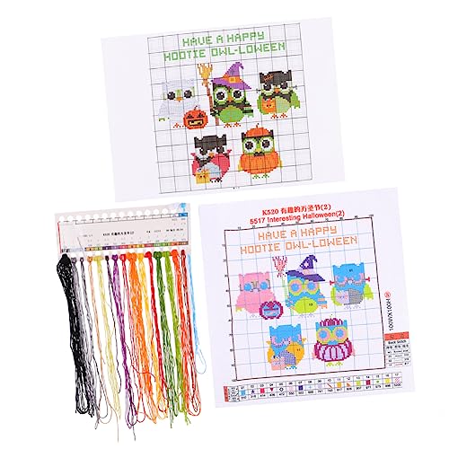 Anneome Halloween Eule Kreuz Stich Kreuzstich-set Eulen Kreuzstich Selber Machen Stickerei-malset Kreuzstichpackungen Kreuzstichzubehör Kreuzstich-handwerk Eule Kreuzstich Baumwolle von Anneome