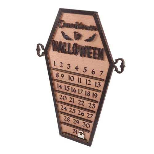 Anneome Halloween-Verzierung halloween figuren halloween-figuren Halloween-Countdown- Desktop- Schreibtischkalender Dekor Wandkalender Party-Adventskalender Holz von Anneome
