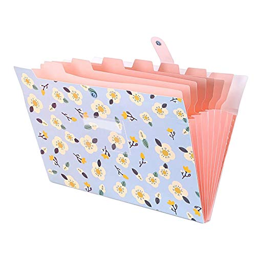 Anneth Erweitern des Datei Ordners Floral A4 und Brief GrößE Archivierung File Halter Organizer 8 (Blau) von Anneth