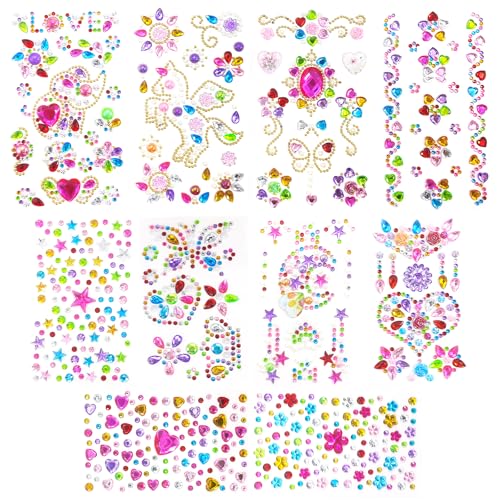 Annickee 10 Blätter Glitzersteine Selbstklebend, Bunt Strasssteine Selbstklebend, Glitzersteine Zum Basteln, Verschiedene Formen, Glitzer Sticker Mädchen für Bastelzubehör DIY Nagel Fotorahmen Annickee 10 Blätter Glitzersteine Selbstklebend, Bunt Strasssteine Selbstklebend, Glitzersteine Zum Basteln, Verschiedene Formen, Glitzer Sticker Mädchen für Bastelzubehör DIY Nagel Fotorahmen von Annickee
