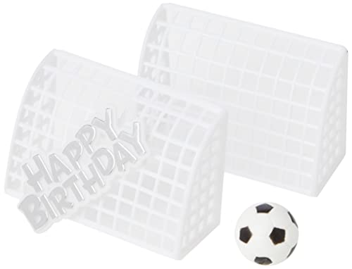 Anniversary House BU191 Tortenaufsatz-Set mit Fußball-Motiv, weiß, 4 Stück (1er Pack) von Anniversary House