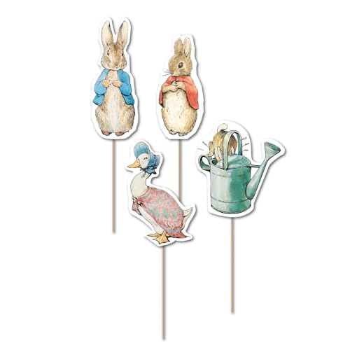 Anniversary House Beatrix Potter Peter Rabbit Kuchen, Cupcake-Topper, 12 Stück, J001, Toppers Approx. 5.5cm (2.2"), Picks 5cm (2") von Anniversary House