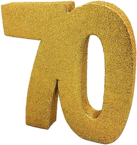 Anniversary House H108 Glitzer Tischdekoration Mittelstück | Meilenstein Alter Geburtstag Dekoration | Party Andenken, Gold, 20 cm von Anniversary House