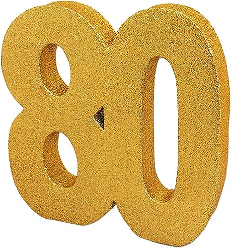 Anniversary House H109 Glitzer Tischdekoration Mittelstück | Meilenstein Alter Geburtstag Dekoration | Party Andenken, Gold, 20 cm von Anniversary House