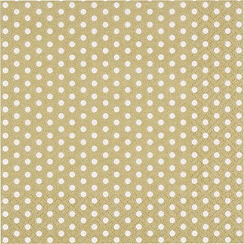 Anniversary House PJ379212 Tiflair Servietten, gepunktet, goldfarben, 3-lagig, Polka Dot Gold von Anniversary House