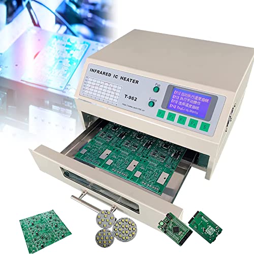 Annuod Reflow-Lötmaschine Reflow-Ofen, 800 W Automatische Lötstation 180 X 235 Mm SMD SMT BGA Professionelles Infrarot-Heizschweißgerät Zum Reparieren Von Leiterplatten von Annuod