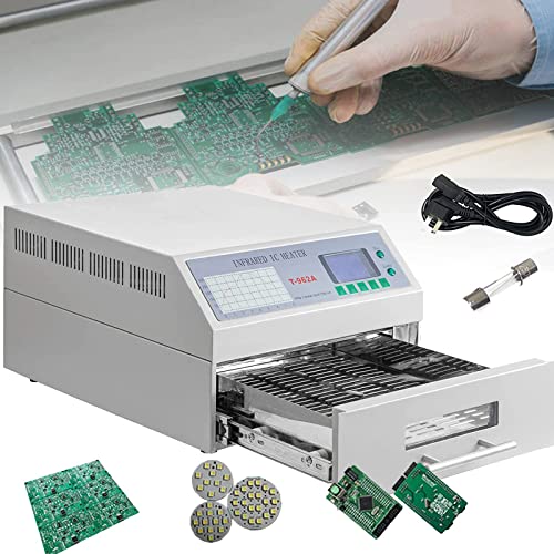 Annuod Reflow-Ofen-Lötstation 1500 W T962A Automatische Reflow-Lötmaschine 300 X 320 Mm Professionelles Infrarot-Heizschweißgerät Mit Heißluftzirkulation Für PCB-SMT-Lötprüfung von Annuod