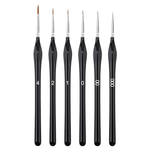 Annvchi Feine Pinsel Set,6 Acryl Pinselset Acrylfarben,Pinsel Fein,Malen Nach Zahlen Pinsel Verwendet für: Acryl-, Aquarell- und Ölgemälde,Malen Nach Zahlen,Detailmalerei von Annvchi