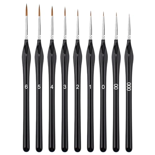 Annvchi Feine Pinsel Set,9 Acryl Pinselset Acrylfarben,Pinsel Fein,Malen Nach Zahlen Pinsel Verwendet für: Acryl-, Aquarell- und Ölgemälde,Malen Nach Zahlen,Detailmalerei von Annvchi