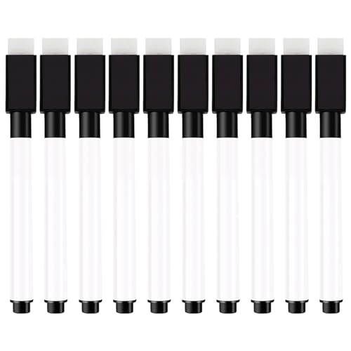 Annvchi Whiteboard Marker,10 Stück Schwarz Whiteboard Marker， whiteboard stifte,folienstift abwischbar,Whiteboard Stifte Abwischbar,für Whiteboards, Notiztafeln und mehr von Annvchi