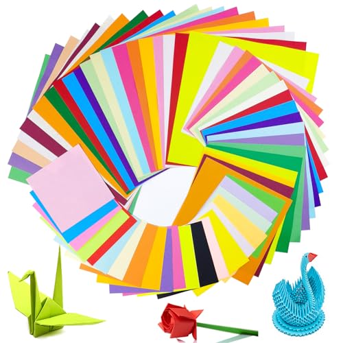 Annyswit 400 Blatt Origami Papier 20 Farben Faltpapier 15x15 & 20x20 &10x10cm Buntes Papier Doppelseitiges Farbiges Origami-Set für Gestalten und Basteln Weihnachten DIY Familie Bastelprojekte (400) von Annyswit