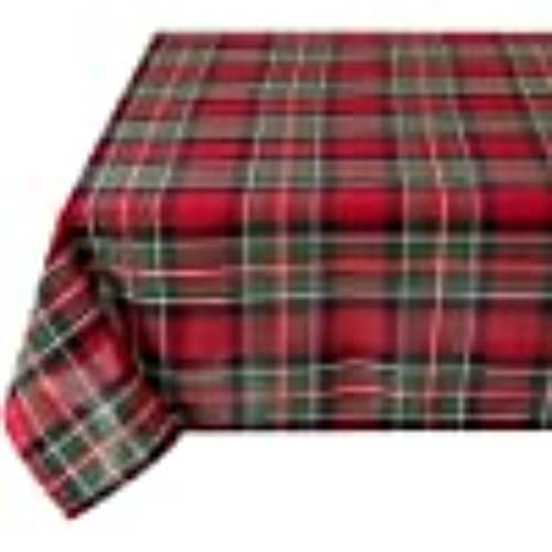 Anoudon Tischdecke rot kariert Tischdecke Polyester Rechteck kariert Tischdecken schottischen Tartan Plaid Tischdecke für Dinner, Silvester, Esszimmer(140 x 220 cm) von Anoudon