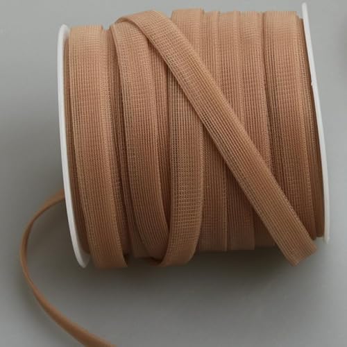 Doppelt gefaltetes Netzband, 45 m, Premium-Polyester-Stoffband für BHs, DIY & Herstellung, Nähzubehör, Hochzeit, handgefertigte Kleidung (Dunkelhaut) von Anrookie