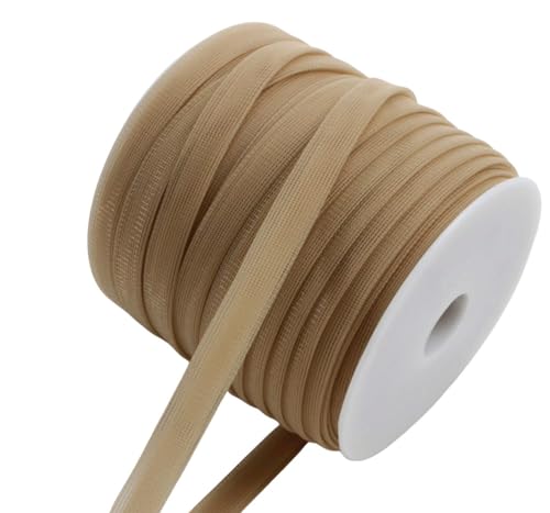 Doppelt gefaltetes Netzband, 45 m, Premium-Polyester-Stoffband für BHs, DIY & Herstellung, Nähzubehör, Hochzeit, handgefertigte Kleidung (Hellhaut) von Anrookie