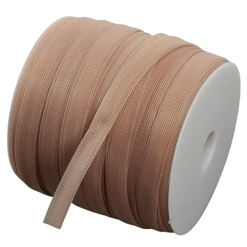 Doppelt gefaltetes Netzband, 45 m, Premium-Polyester-Stoffband für BHs, DIY & Herstellung, Nähzubehör, Hochzeit, handgefertigte Kleidung (hautfarben) von Anrookie