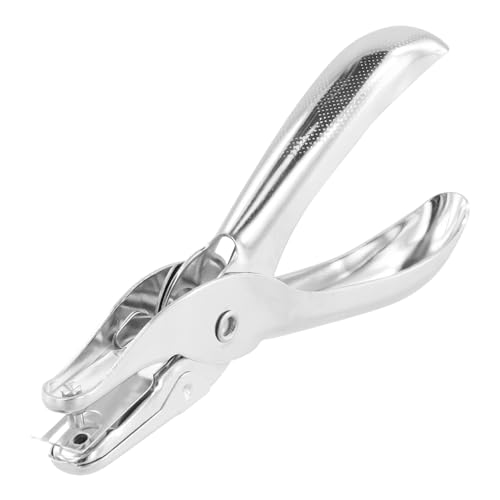 Anseom 3mm Einzellochstanze, Silber Metall Hole Puncher Lochzange Papier mit Rundem Handlocher Papierstanzer, Unverzichtbares Büromaterial Locher für Papier DIY Handwerk und Karte Geschenkanhänger von Anseom