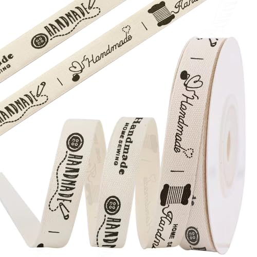 anshome Handgefertigtes Baumwollband, 1,6 cm x 9,1 m Herzfaden, cremeweiße Bänder, weiches natürliches Stoffband für Heimdekoration, Party, Geschenkverpackung von Anshome