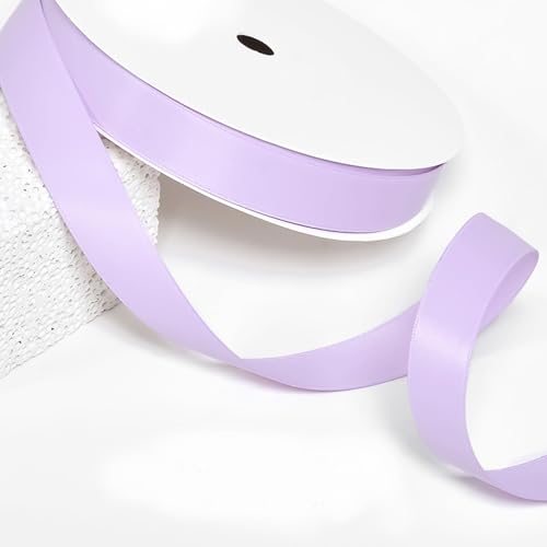 anshome Violettes Satinband, 1,9 cm x 22,7 m, doppelseitiges violettes Satinband, einfarbig, weiches Stoffband für Geschenkverpackungen, Hochzeitsschleifen, Ornamente, Festival-Dekoration von Anshome