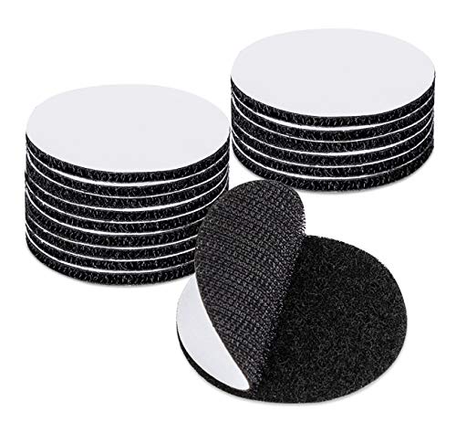 Anstore Klettband Selbstklebend Extra Stark, 20 Stück 50mm Doppelseitig Klettpunkte Klettverschluss für Stoff Selbstklebendes, Polyester und Reißfestem Nylon Klebepad für Wände, Boden, DIY (Schwarz) von Anstore