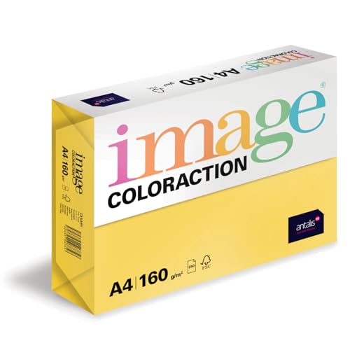 Image Coloraction Canary - farbiges Kopierpapier - DIN A4, 210 x 297 mm, 160 g/m² - buntes, holzfreies Druckerpapier für Kopierer - 250 Blatt - Kanariengelb von Antalis