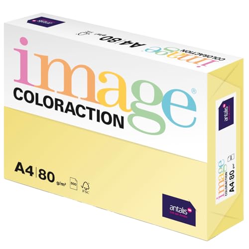 Image Coloraction Desert - farbiges Kopierpapier - DIN A4, 210 x 297 mm, 80 g/m² - buntes, holzfreies Druckerpapier für Kopierer - 500 Blatt - Gelb von IMAGE