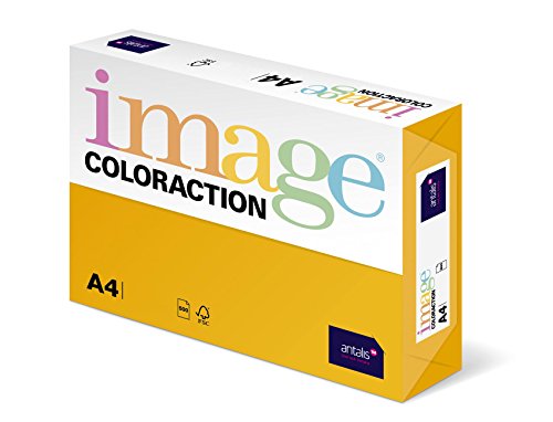 Image Coloraction Hawai - farbiges Kopierpapier - DIN A4, 210 x 297 mm, 160 g/m² - buntes, holzfreies Druckerpapier für Kopierer - 250 Blatt - Intensivgelb von IMAGE