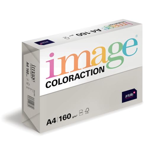 Image Coloraction Iceland - farbiges Kopierpapier - DIN A4, 210 x 297 mm, 160 g/m² - buntes, holzfreies Druckerpapier für Kopierer - 250 Blatt - Grau von Antalis