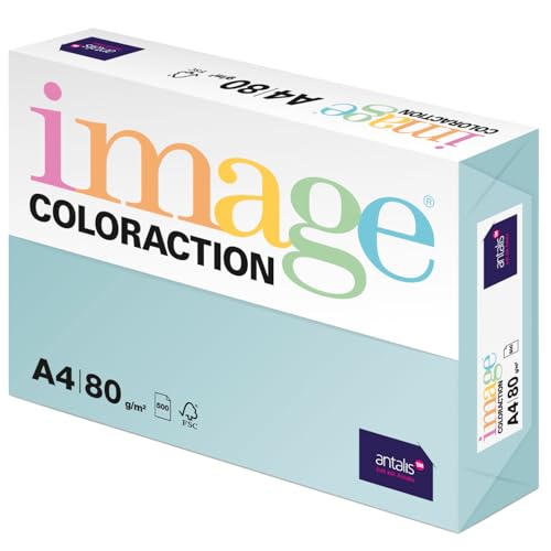 Image Coloraction Lagoon - farbiges Kopierpapier - DIN A4, 210 x 297 mm, 80 g/m² - buntes, holzfreies Druckerpapier für Kopierer - 500 Blatt - Hellblau von IMAGE