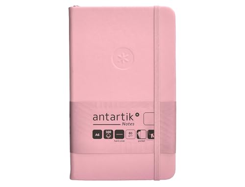 Antartik Notizblock mit Gummiband, fester Einband, A6, glatte Blätter, Pastellrosa, 100 Blatt, 80 g, FSC von Antartik