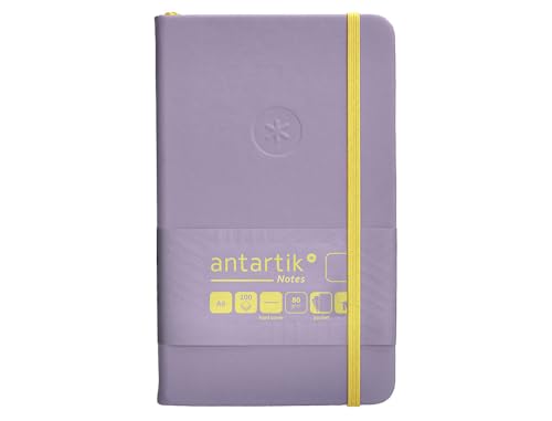 Antartik Notizblock mit Gummiband, fester Einband, A6, glatte Blätter, Violett und Gelb, 100 Blatt, 80 g, FSC von Antartik