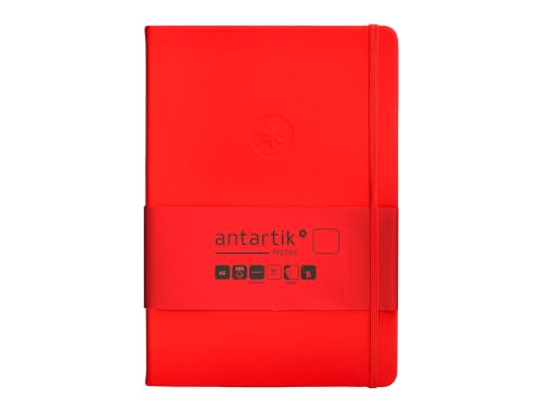 Antartik Notizbuch mit Gummiband, Hardcover, A5, glatt, rot, 100 Blatt, 80 g, FSC. von Antartik