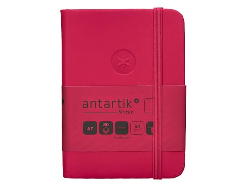 Antartik Notizbuch mit Gummiband, Notizen, fester Einband, A7, glatte Blätter, Bordeaux, 80 Blatt, 80 g, FSC von Antartik