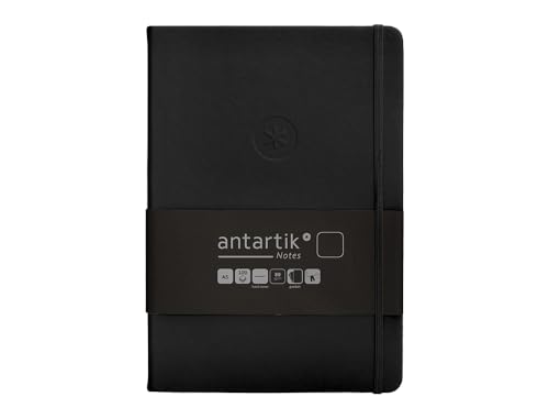 Antartik Notizheft mit Gummiband, fester Einband, A5, glatt, schwarz, 100 Blatt, 80 g, FSC von Antartik