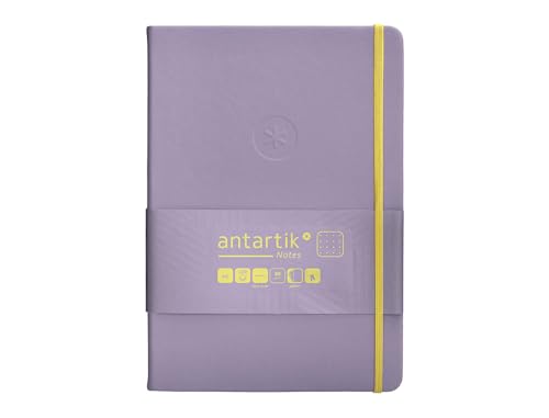 Antartik Notizheft mit Gummiband, fester Einband, A5 Blatt, Punkte, Violett und Gelb, 100 Blatt, 80 g, FSC von Antartik