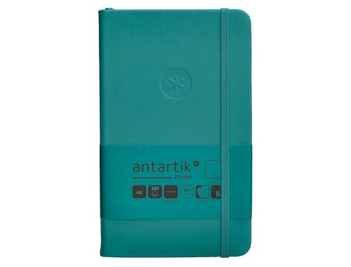 Antartik Notizheft mit Gummiband, fester Einband, A6, glatte Blätter, Grün, Aquamarin, 100 Blatt, 80 g, FSC von Antartik