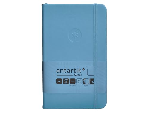 Antartik Notizheft mit Gummiband, fester Einband, A6, glatte Blätter, Hellblau, 100 Blatt, 80 g, FSC von Antartik