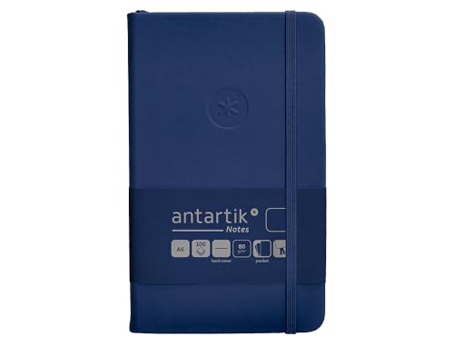 Antartik Notizheft mit Gummiband, fester Einband, A6, glatte Blätter, Marineblau, 100 Blatt, 80 g, FSC von Antartik