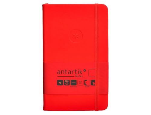 Antartik Notizheft mit Gummiband, fester Einband, A6, glatte Blätter, Rot, 100 Blatt, 80 g, FSC von Antartik