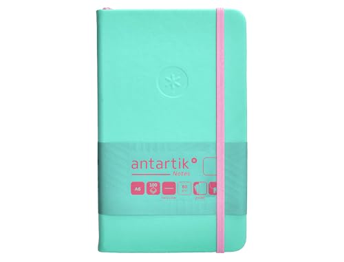 Antartik Notizheft mit Gummiband, fester Einband, A6, glatte Blätter, rosa und türkis, 100 Blatt, 80 g, FSC von Antartik